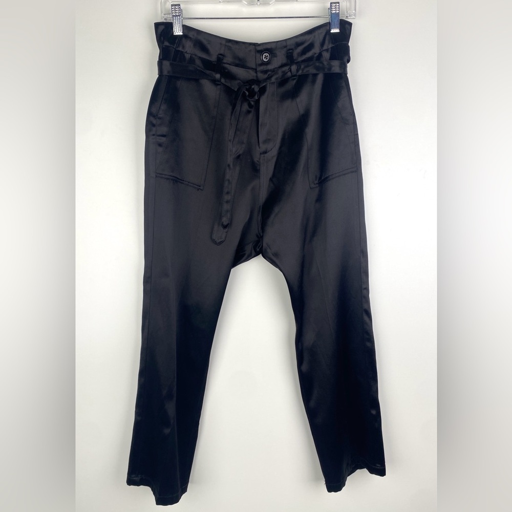 The Great. Convertible Satin Trousers Black